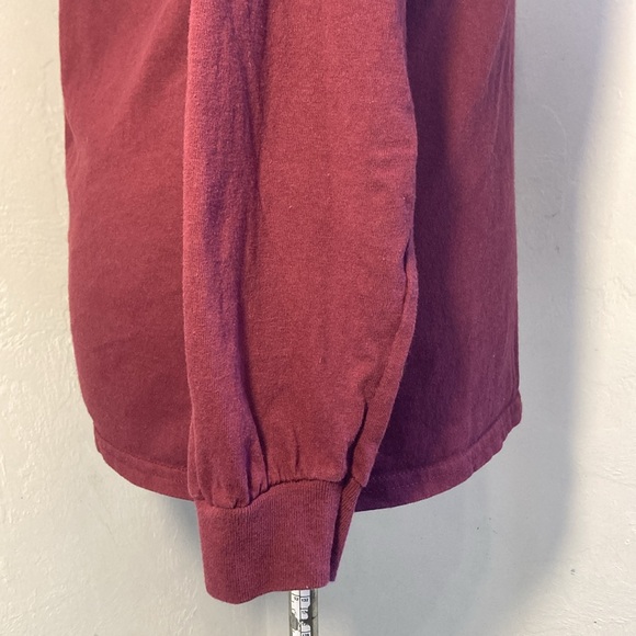 Gildan Ultra Cotton Maroon Graphic Rights Long Sleeve Teeshirt - Picture 12 of 13